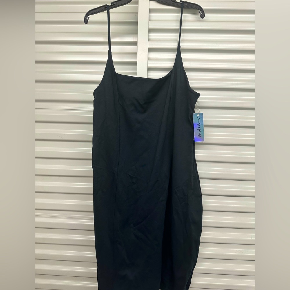 Women's Black Slip Dress with Spaghetti Straps